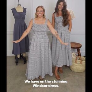 Neuflora Windsor Dress in Blue-Gray Gingham